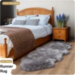 Grey Faux Fur Sheepskin Area Rug for Living Room Bedroom, 6 x 6 Feet Ultra Soft ... - Image 8