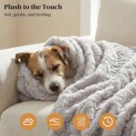 Faux Fur Throw Blanket, Ultra Plush Reversible Couch Blanket with Wave Texture, ... - Image 5