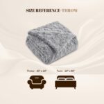 Faux Fur Throw Blanket, Ultra Plush Reversible Couch Blanket with Wave Texture, ... - Image 9