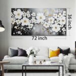 WDHCG Flower Hand Painted Wall Art For Office Women - Large Modern Art Wall Deco... - Image 9