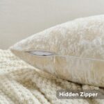 HAUSSY Beige White Throw Pillow Covers 22x22 Set of 2 Neutral Faux Cashmere Jacq... - Image 3