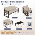 Aluminum Patio Furniture Set, 5 Piece Outdoor Metal Furniture Set w/Rocking Swiv... - Image 3