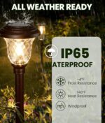 BEAU JARDIN 8 Pack Solar Pathway Lights Outdoor Solar Powered Waterproof Glass C... - Image 4