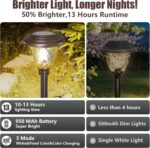 BEAU JARDIN 8 Pack Solar Pathway Lights Outdoor Solar Powered Waterproof Glass C... - Image 6