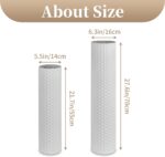 Sziqiqi White Tall Vases for Floor: 27.6/21.7in Metal Cylinder Handmade Flower H... - Image 4
