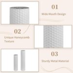 Sziqiqi White Tall Vases for Floor: 27.6/21.7in Metal Cylinder Handmade Flower H... - Image 5