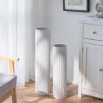 Sziqiqi White Tall Vases for Floor: 27.6/21.7in Metal Cylinder Handmade Flower H... - Image 6