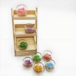 4Pcs Assorted Color Glass Miniature Water Lily Pots – Tiny Artificial Succulent ... - Image 4