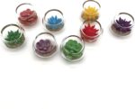 4Pcs Assorted Color Glass Miniature Water Lily Pots – Tiny Artificial Succulent ... - Image 9