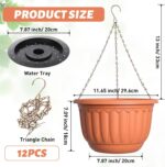 12 Sets Hanging Planters for Indoor and Outdoor Plants Terracotta Self Watering ... - Image 3