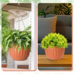 12 Sets Hanging Planters for Indoor and Outdoor Plants Terracotta Self Watering ... - Image 5