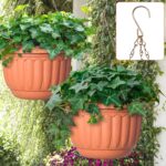 12 Sets Hanging Planters for Indoor and Outdoor Plants Terracotta Self Watering ... - Image 6