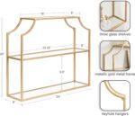 Kate and Laurel Ciel Modern Glam Wide Two-Tier Wall Shelf, 24 x 20, Gold, Tiered... - Image 4
