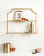 Kate and Laurel Ciel Modern Glam Wide Two-Tier Wall Shelf, 24 x 20, Gold, Tiered... - Image 5