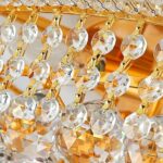 24'' Gold Crystal Round Chandelier Flush Mount LED Ceiling Light with 3 Dimmble ... - Image 5