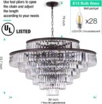 39" Large Modern Oil Brown Crystal Chandelier, 7-Tier Luxury Ceiling Light with ... - Image 5