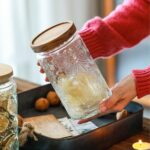 34 OZ/2 PCS Glass Storage Jar with Airtight Bamboo Wooden Lids, Vintage Food Con... - Image 5