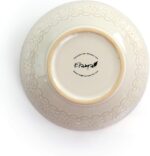 Elama Embossed Scalloped Stoneware Dinnerware Dish Set, 16 Piece, Ivory - Image 9