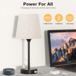 Mini Bedside Lamps for Bedrooms Set of 2 - Nightstand Bedroom Lamps with USB C P... - Image 3