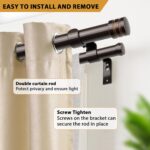 TONIAL1 Inch Double Curtain Rods 36 to 72 Inch (3 to 6 ft), Heavy Duty Decorativ... - Image 4