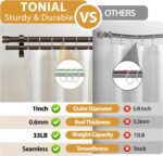TONIAL1 Inch Double Curtain Rods 36 to 72 Inch (3 to 6 ft), Heavy Duty Decorativ... - Image 6