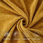BATTILO HOME Mustard Yellow Throw Blanket for Couch Bed Sofa, Yellow Gold Chenil... - Image 6