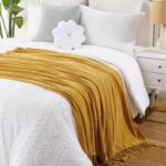 BATTILO HOME Mustard Yellow Throw Blanket for Couch Bed Sofa, Yellow Gold Chenil... - Image 10