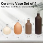 Ceramic Vase Set of 4, Decorative Neutral Modern Flower Vases for Home Decor, Li... - Image 4