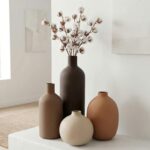 Ceramic Vase Set of 4, Decorative Neutral Modern Flower Vases for Home Decor, Li... - Image 5