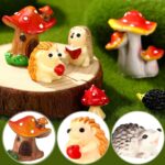 Woanger 30 Pcs Fairy Outdoor Garden Accessories Resin Mini Hedgehog Mushroom Min... - Image 4