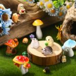 Woanger 30 Pcs Fairy Outdoor Garden Accessories Resin Mini Hedgehog Mushroom Min... - Image 5