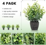 FAVOWREATH 4 Pack Fake Plants Ceramic Mini Artificial Greenery Potted Plants for... - Image 4