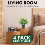 FAVOWREATH 4 Pack Fake Plants Ceramic Mini Artificial Greenery Potted Plants for... - Image 6