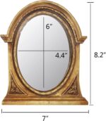 Eaoundm 8.3 x 7.1 inch Arch Mirror Antique Resin Frame Vintage Hanging Mirrors T... - Image 3