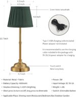 KDG Cordless LED Table Lamp Set of 2, Portables Fabric Shade Desk Lamps, 4000mAh... - Image 6