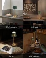 KDG Cordless LED Table Lamp Set of 2, Portables Fabric Shade Desk Lamps, 4000mAh... - Image 7