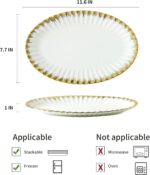 Serving Platters, Ceramic Oval Serving Platters,12 Inch Serving Dishes/Trays for... - Image 3