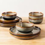 TheTerra Ceramic Dinnerware Sets for 6, 18 Pieces Porcelain Lightweight Plates a... - Image 4