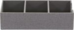 Household Essentials Grey 727-1 Deep 3 Section Drawer Organizer Box for Storage ... - Image 10