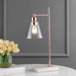 JONATHAN Y 22.25" Copper Modern Glam Metal and Marble Table Lamp, Mid-Century Co... - Image 3
