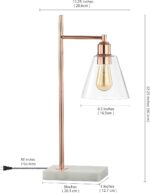 JONATHAN Y 22.25" Copper Modern Glam Metal and Marble Table Lamp, Mid-Century Co... - Image 4