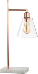 JONATHAN Y 22.25" Copper Modern Glam Metal and Marble Table Lamp, Mid-Century Co... - Image 8