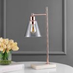 JONATHAN Y 22.25" Copper Modern Glam Metal and Marble Table Lamp, Mid-Century Co... - Image 9
