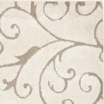 SAFAVIEH Florida Shag Collection Area Rug - 5'3" x 7'6", Cream & Beige, Scroll D... - Image 9