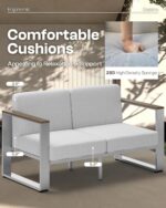 Aluminum Outdoor Patio Furniture Set, 7 Seats Outdoor Patio Conversation Sets wi... - Image 3