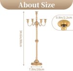 Sziqiqi Gold Floor Candelabra Candle Holder for Centerpiece - Tall 5 Arm Candles... - Image 6