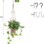 2 Pack Macrame Plant Hanger Indoor, Indoor Outdoor Hanging Planter Basket Decora... - Image 3