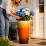 21 inch Tall Planter, Set of 2 Tall Planters for Outdoor & Indoor Plants, Large ... - Image 4