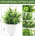 Der Rose Faux Plants Indoor, 4 Pack Small Fake Plants Mini Artificial Plants in ... - Image 3
