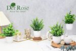 Der Rose Faux Plants Indoor, 4 Pack Small Fake Plants Mini Artificial Plants in ... - Image 4